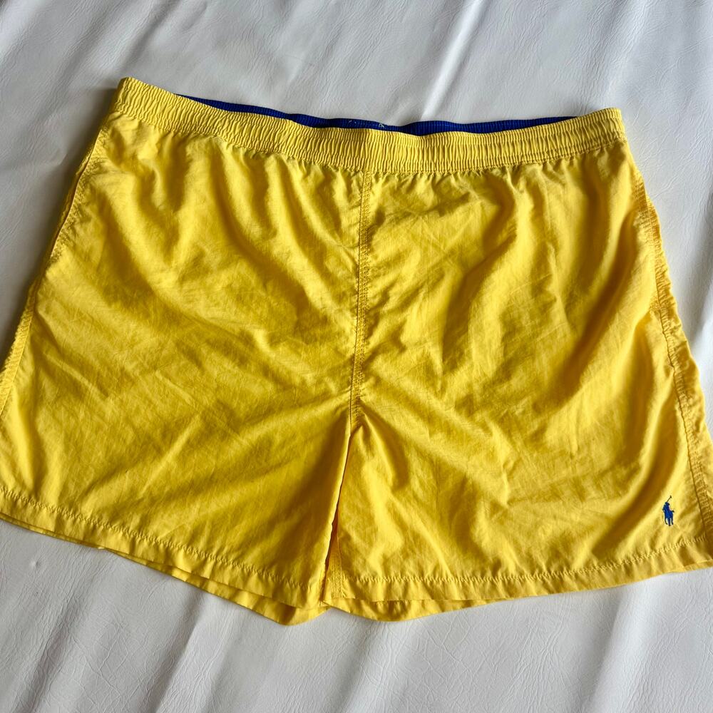 Vintage Polo Ralph Lauren Swim Trunks Mens Big & Tall 2XB Yellow Nylon Shorts